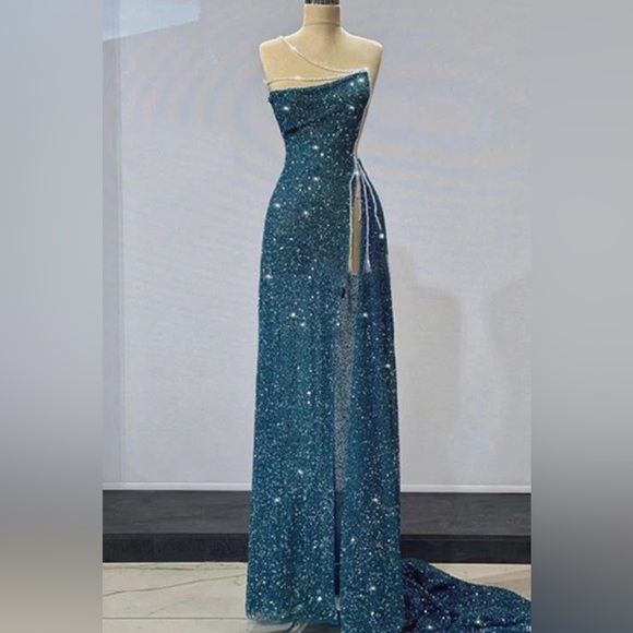 Jewel and Bead Embellished Long Dress with Back Cut Out main image 0
